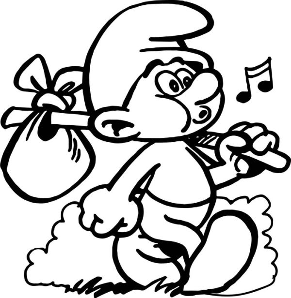 Singing smurfs coloring pages