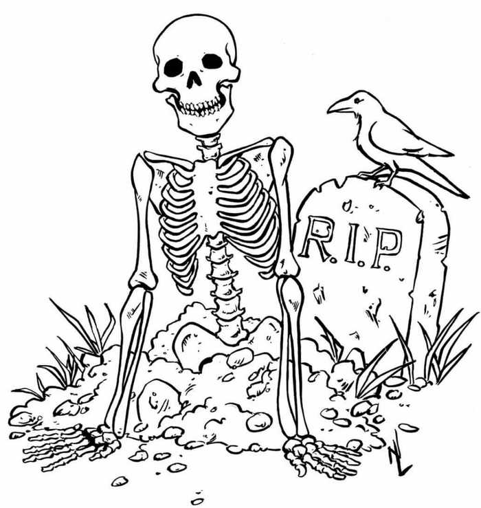 Skeleton Halloween Coloring Pages