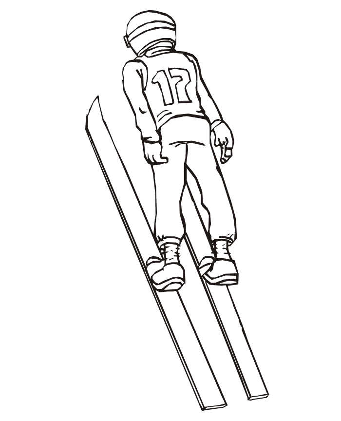 Ski Jumping Winter Olympics Coloring Pages