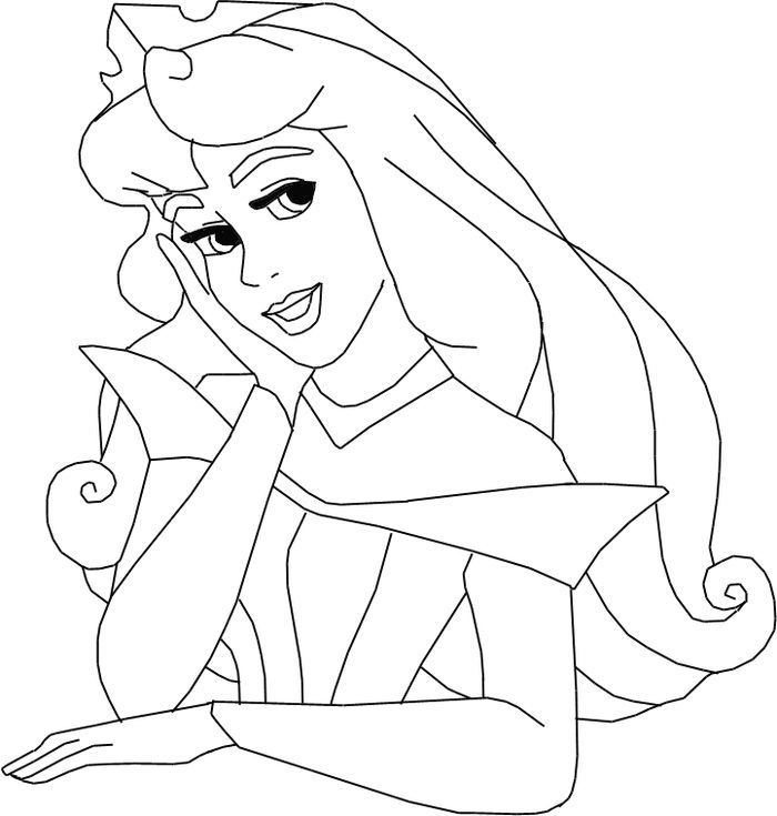 Sleeping Beauty Head Coloring Pages