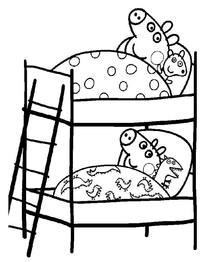 Sleeptime Peppa Pig Coloring Pages