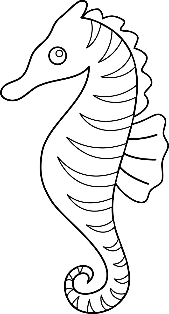 Small Seahorse Fish Coloring Pages
