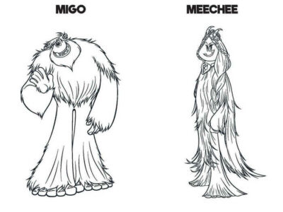 Smallfoot Film Coloring Pages Migo And Meechee