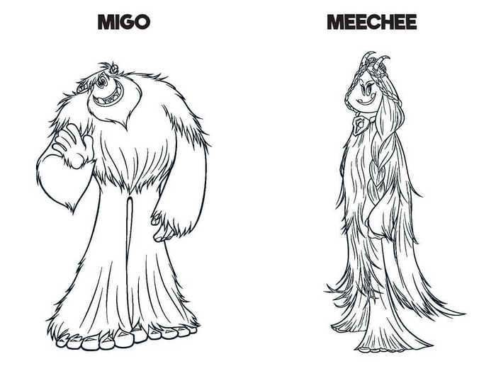 Smallfoot Film Coloring Pages Migo And Meechee