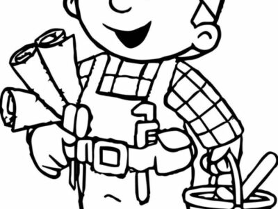 Smile bob the builder coloring pages