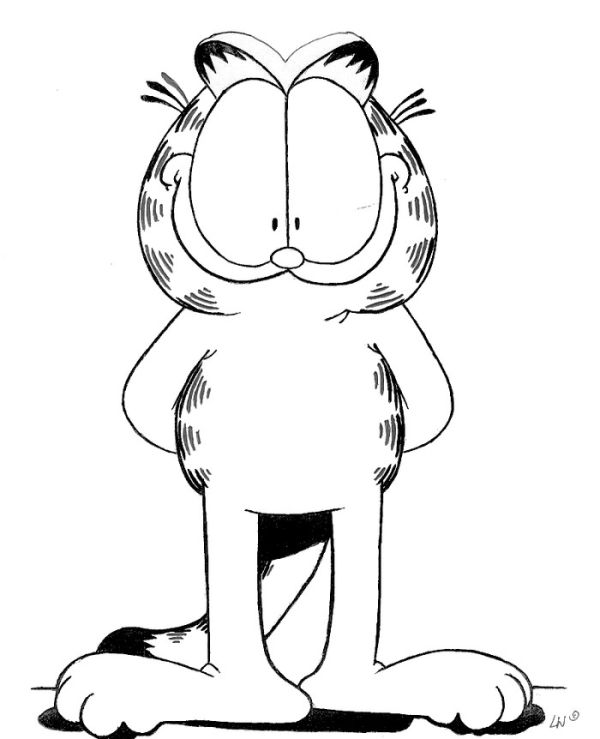 Smile garfield coloring pages