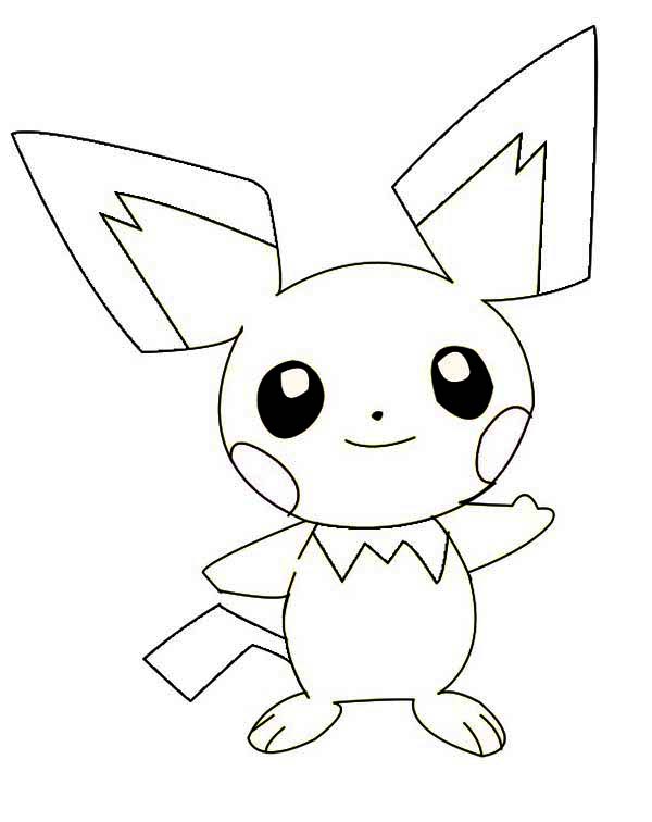 smiling pichu coloring page