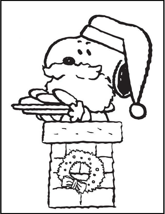 Snoopy As Santa Coloring Page