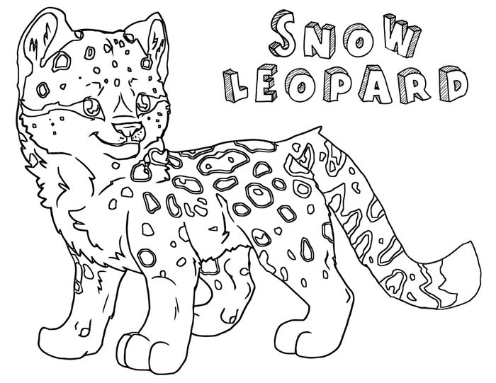 Snow Leopard Coloring Pages