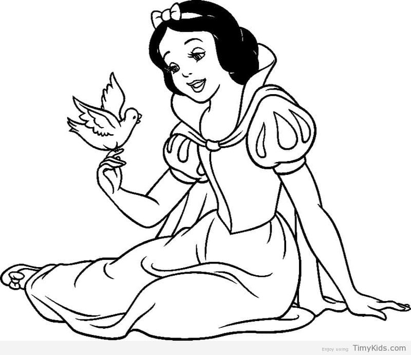 Snow White Coloring Pages Colored