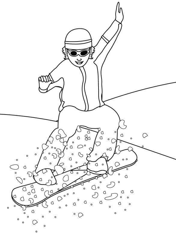 Snowboarding Winter Olympics Coloring Pages
