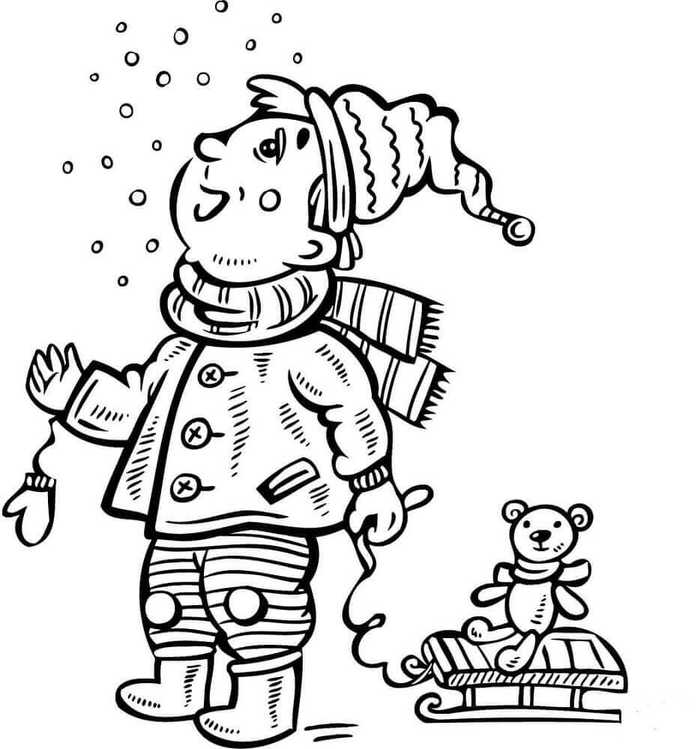 Snowfall Coloring Pages Printable