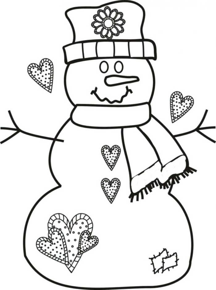 Snowman Christmas Coloring Pages 1