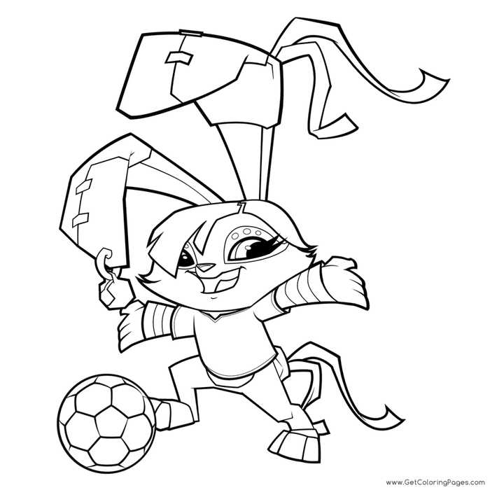 Soccer Bunny Animal Jam Coloring Pages