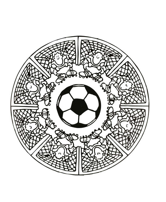 Soccer Mandala For Kids