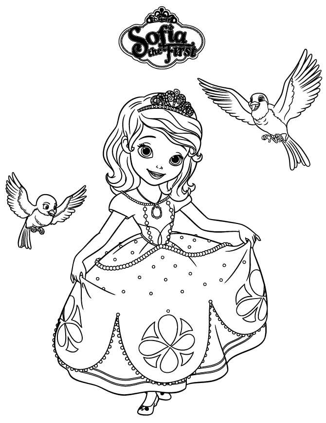 Sofia With Robin And Mia Coloring Page