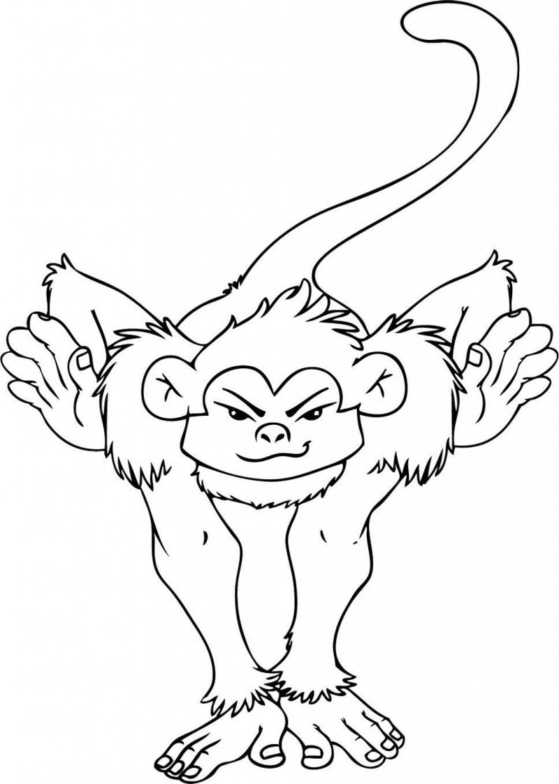 Spider Monkey Coloring Page