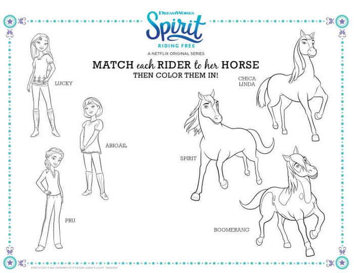 Spirit Riding Coloring Pages Printable PDF