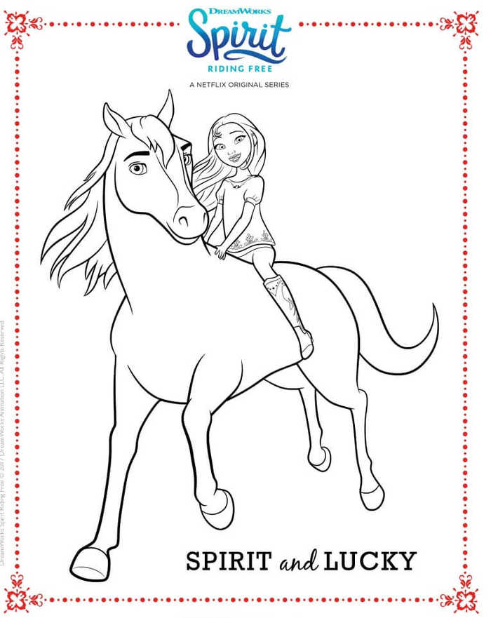 Spirit Riding Free Coloring Page Spirit And Lucky