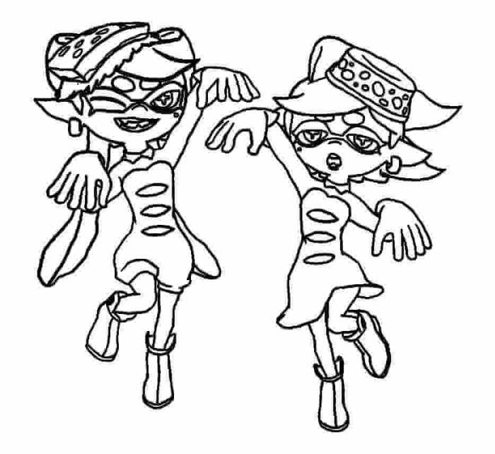 Splatoon Coloring Pages Squid Sisters