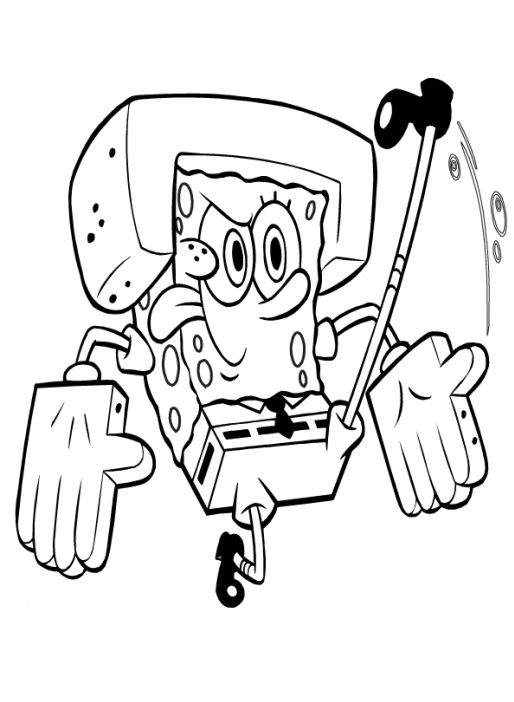 spongebob karate coloring pages
