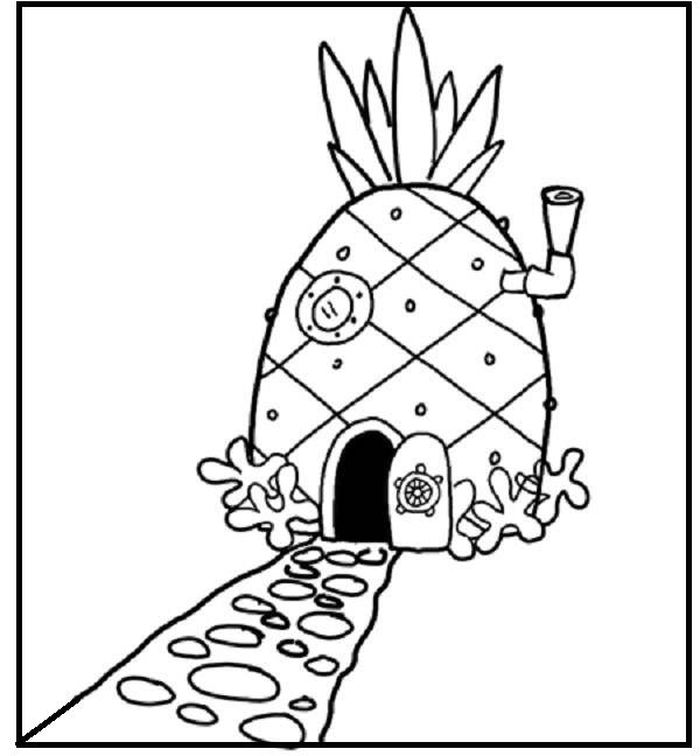 Spongebob Pineapple House Coloring Pages