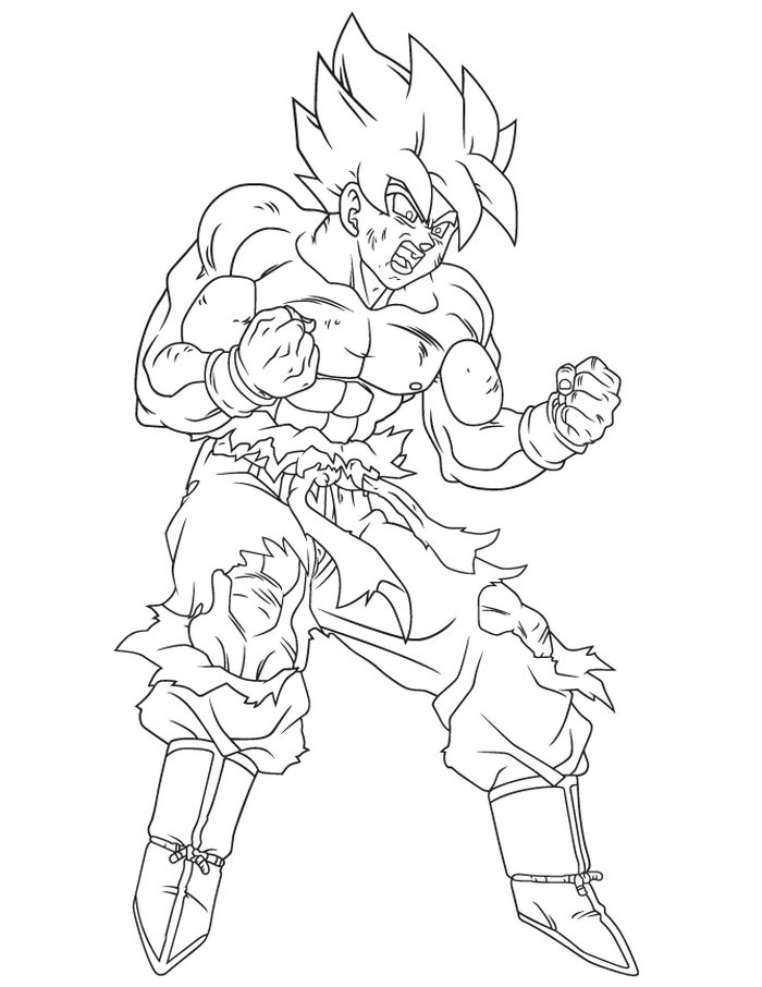 goku super saiyan god coloring pages