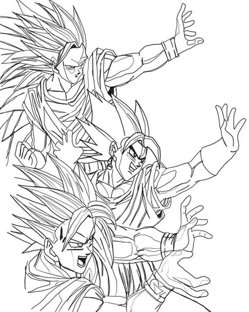 Stages of Goku Dragon Ball Z Coloring Pages