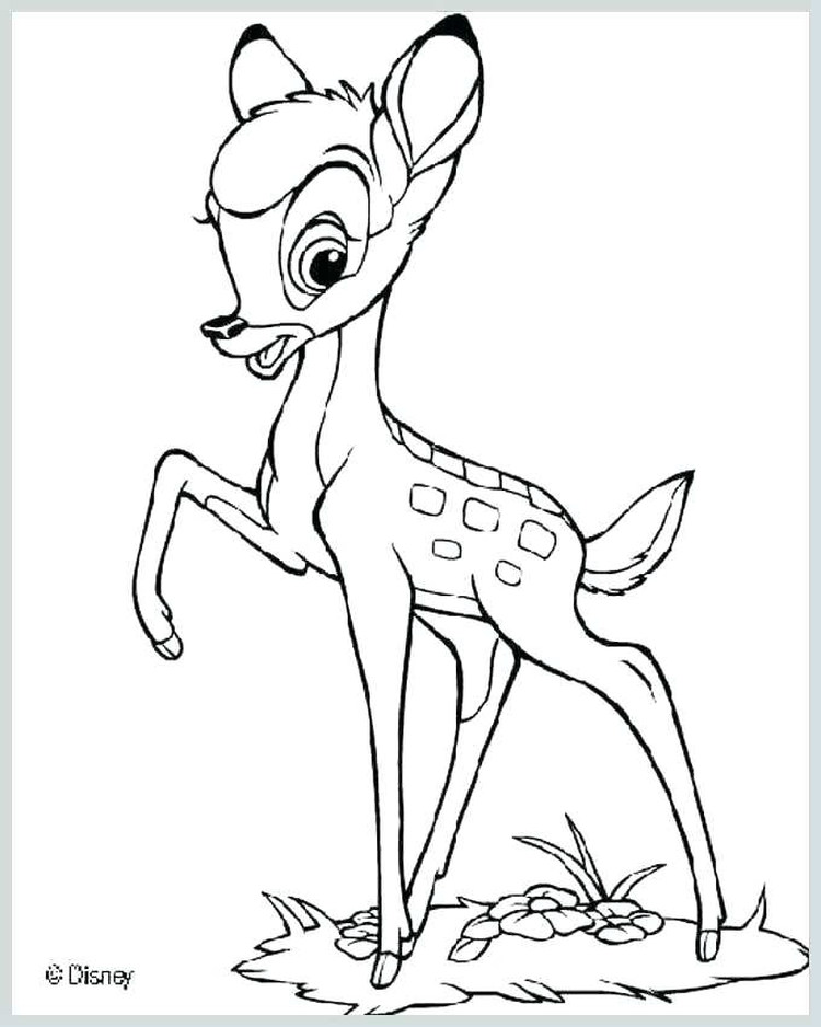 Standing Bambi Coloring Sheets