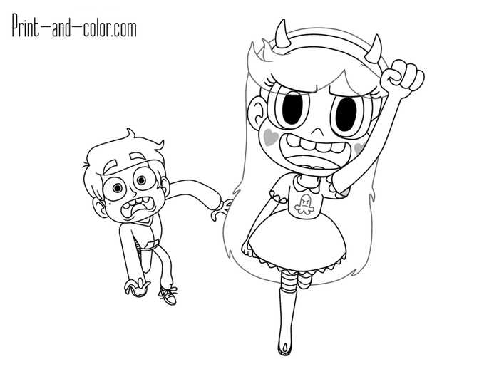 Star And Marco Coloring Page