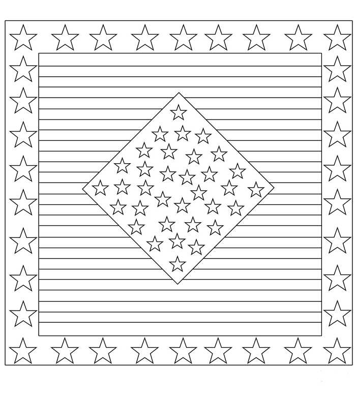 Stars And Stripes Coloring Page