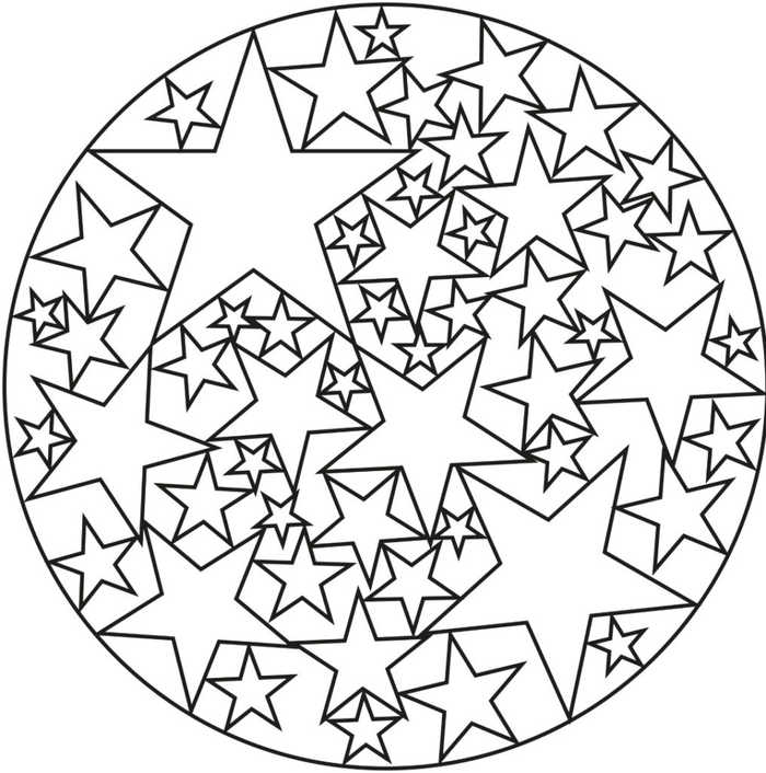 Stars Mandala For Kids