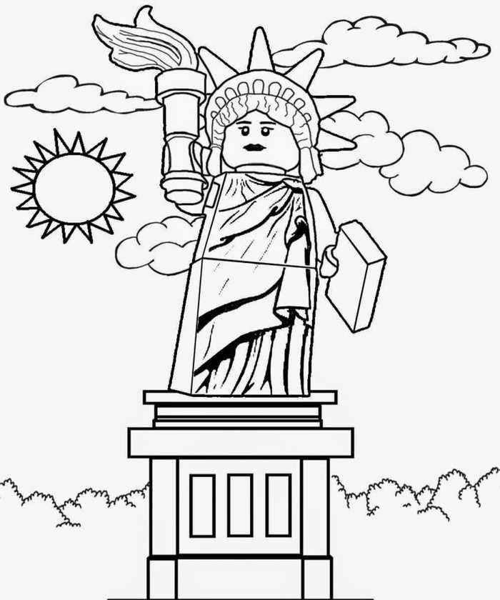 Statue Of Liberty Lego Coloring Page