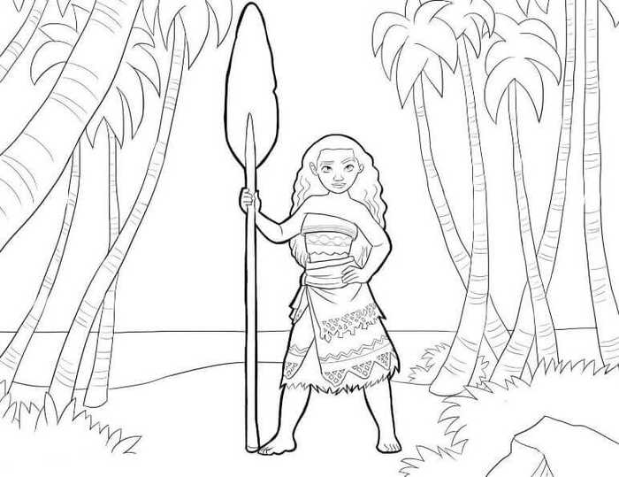 Stealthy Moana Coloring Pages