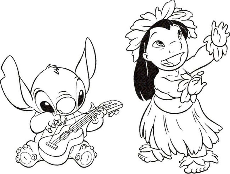 Stitch Coloring Pages Hawaii