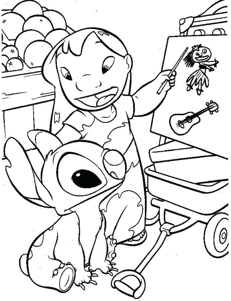 Stitch Coloring Pages Pretty