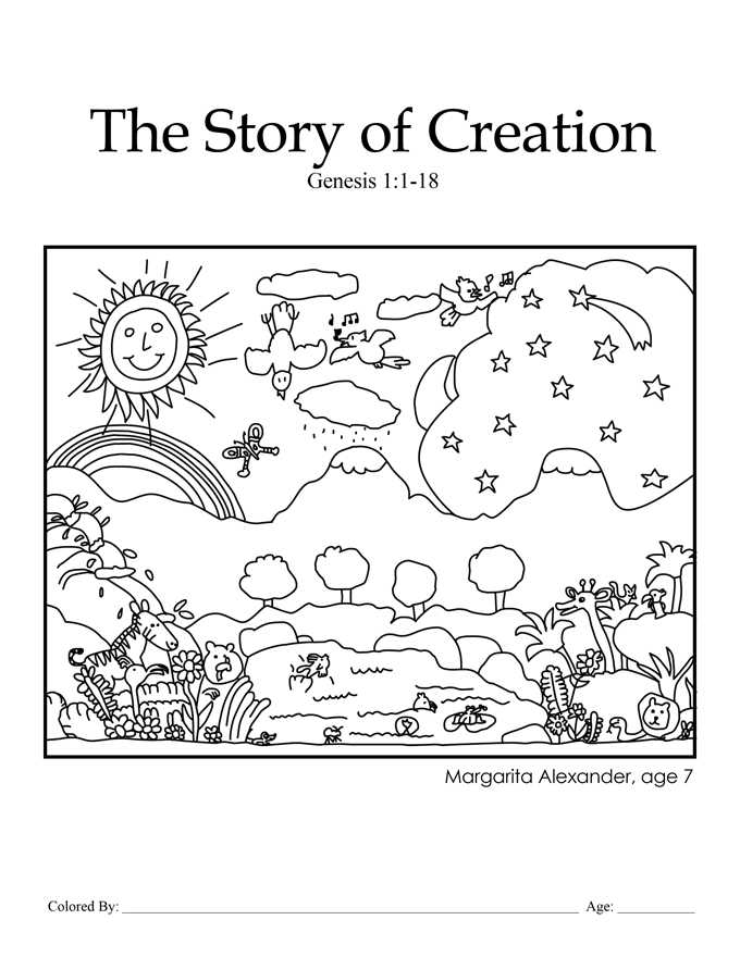 Story Of Creation Coloring Page
