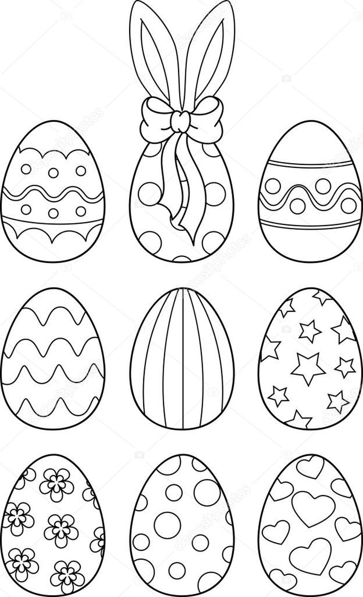 Striped Easter Egg Coloring Pages