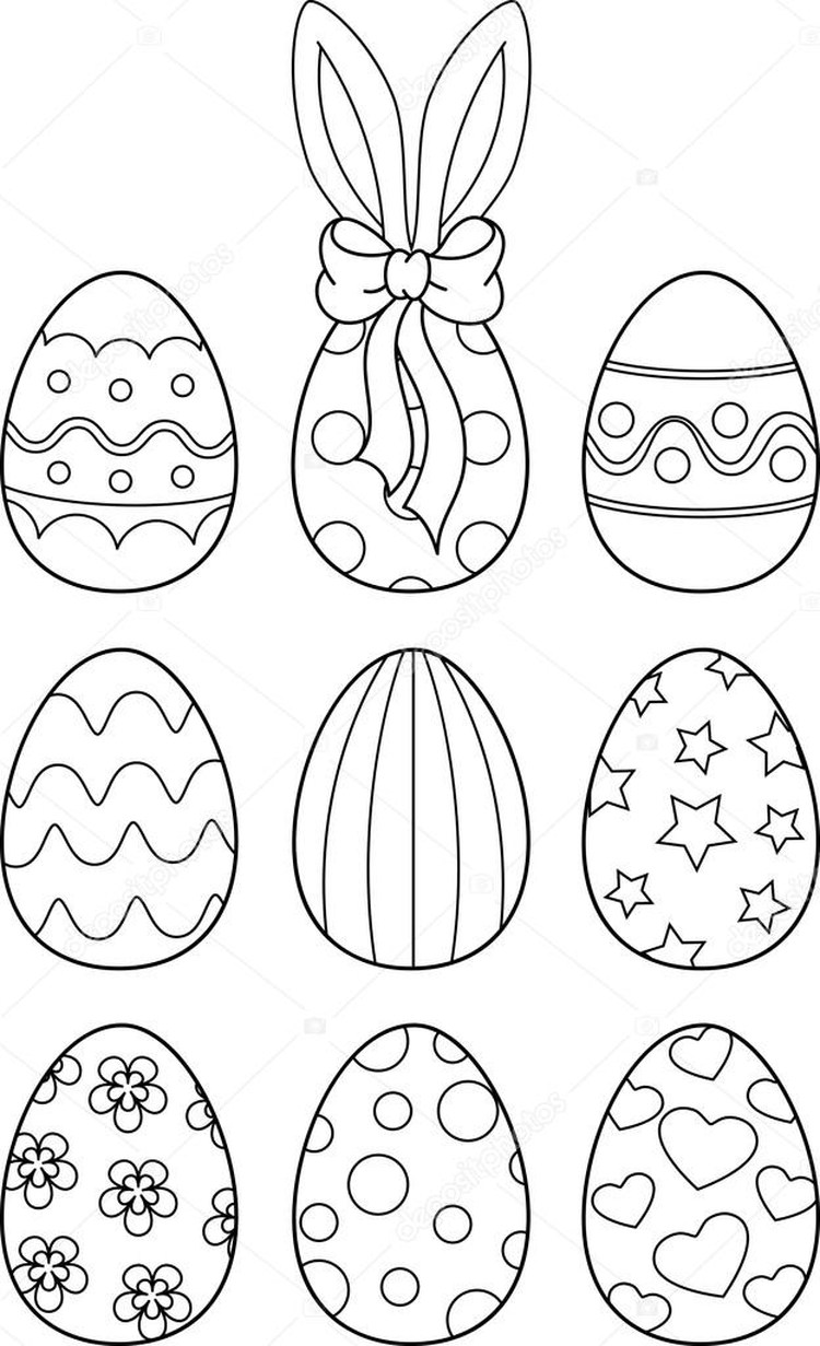 striped easter egg coloring page