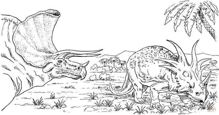 Styracosaurus Dinosaur Coloring Pages