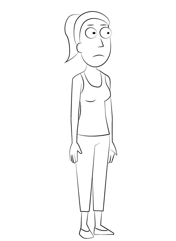 Summer Smith From Rick And Morty Coloring Page