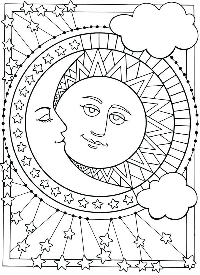 Sun Coloring Page For Adults