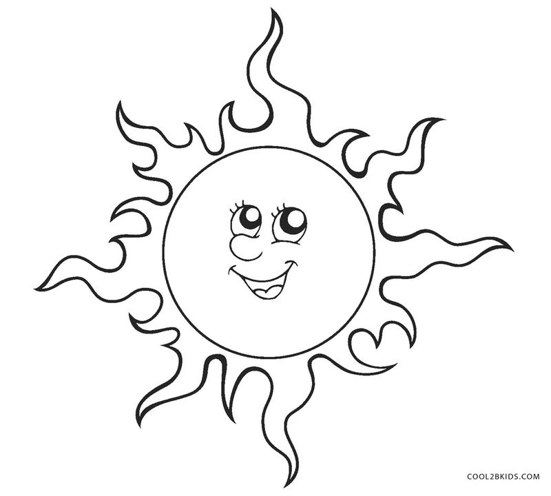 Sun Coloring Page For Preschoolers