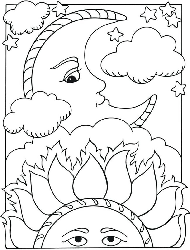 Sun Coloring Page For Toddlers