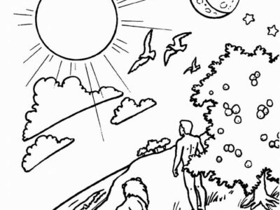 Sun Sky Garden Creation Coloring Pages