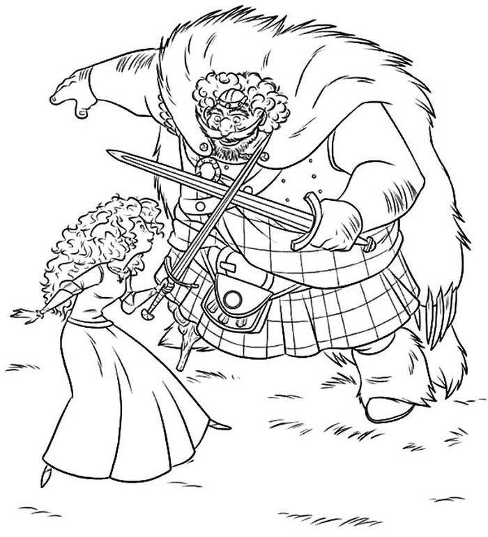 The Bravest Beautiful Merida Coloring Pages PDF - Coloringfolder.com