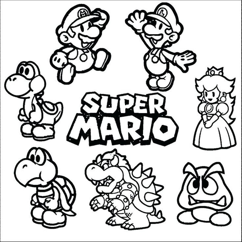 Super Mario Bros Coloring Pages Yoshi