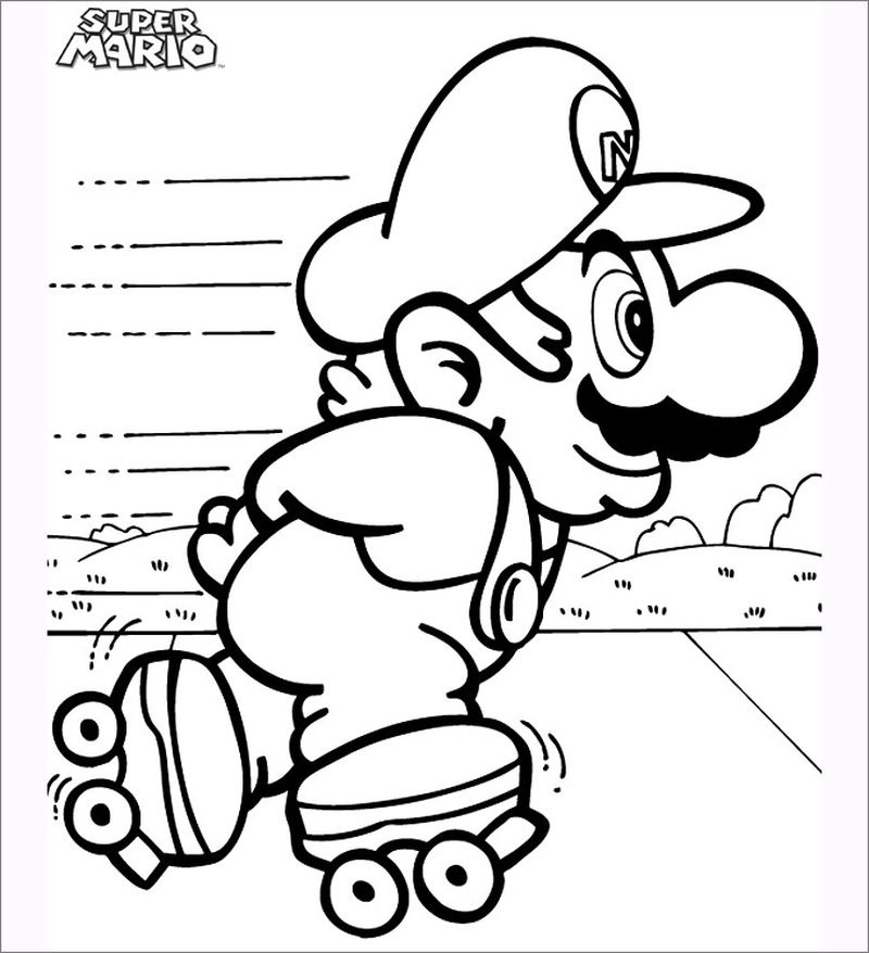 Super Mario Coloring Pages For Kids