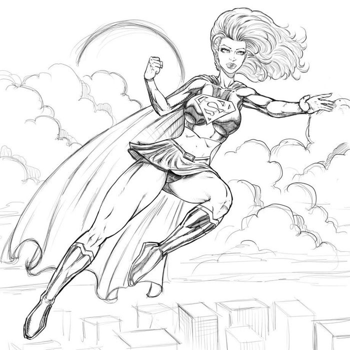 Supergirl Adult Coloring Pages