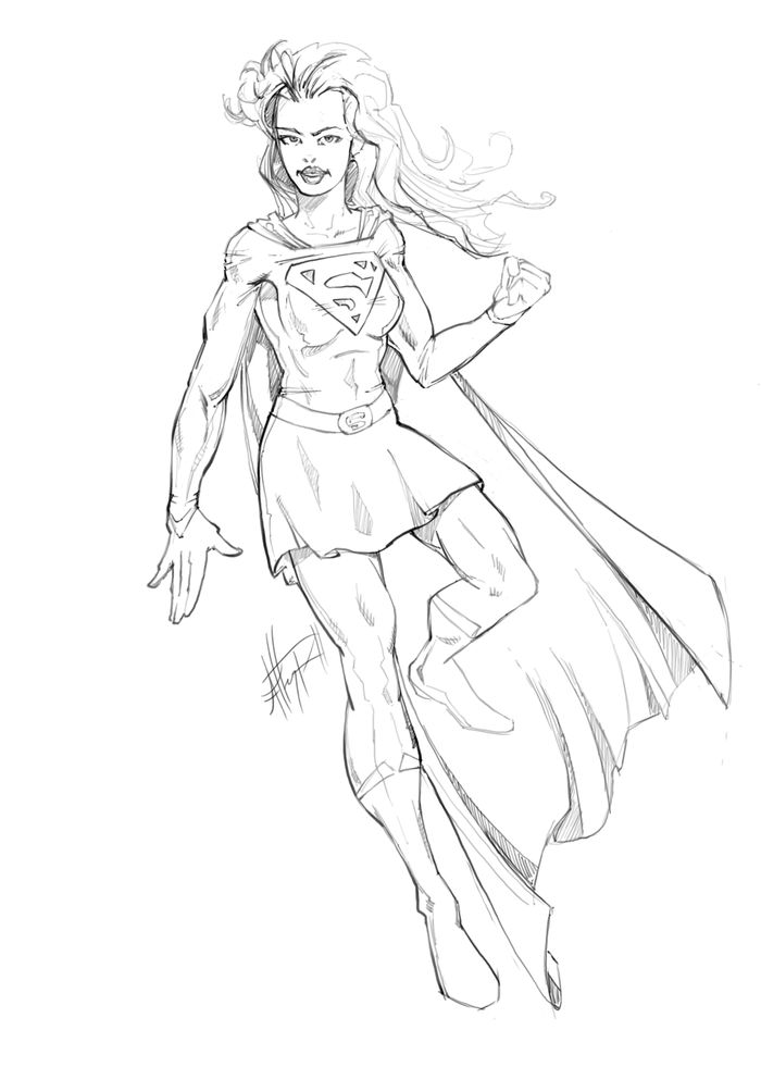 Supergirl Coloring Pages Free Online